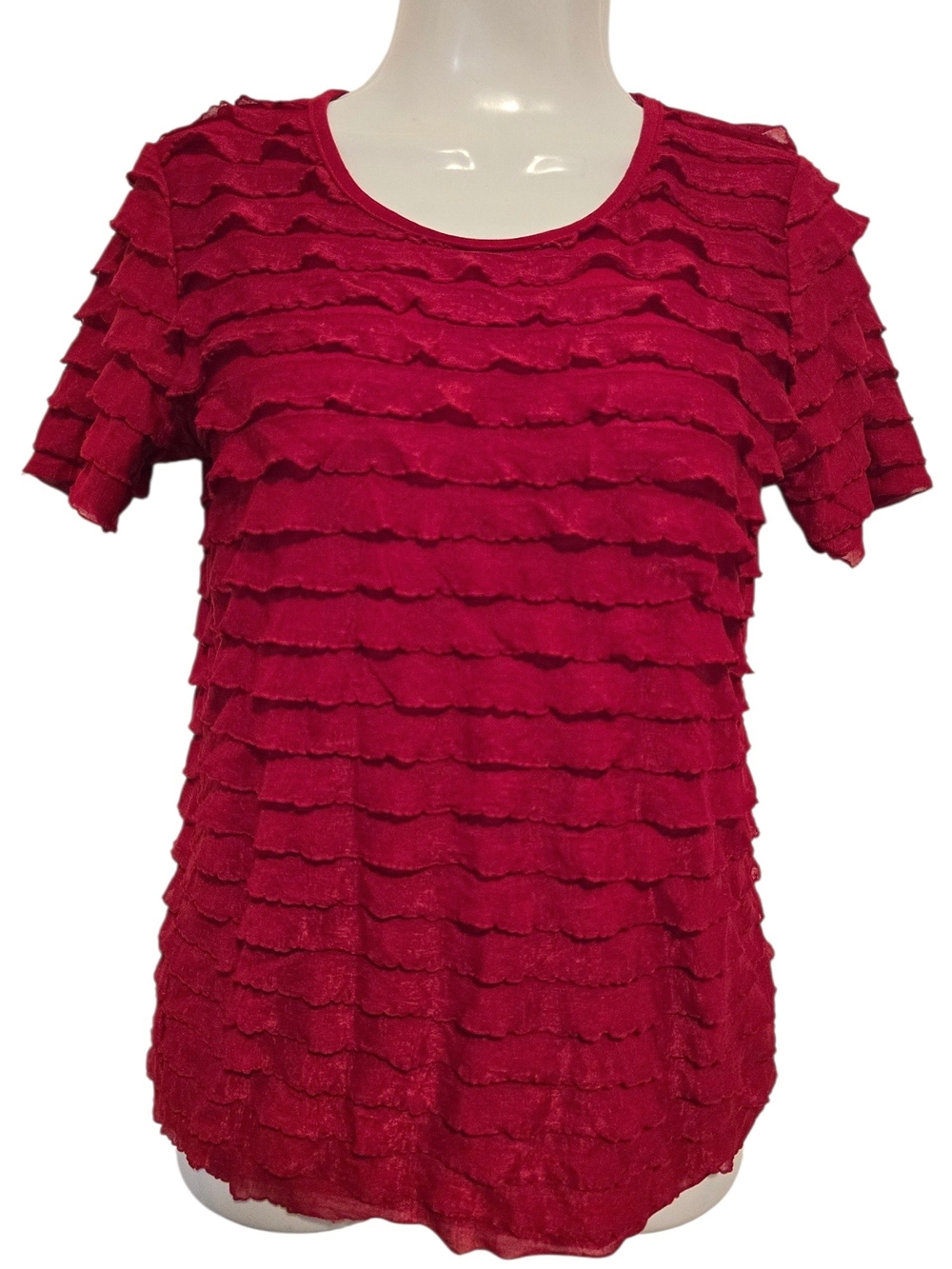 Jason Maxwell - Red Layered Ruffle Top